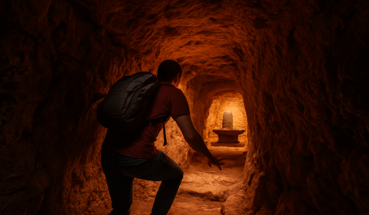 Inside Gupt Mahadev spiritual caves in Pachmarhi