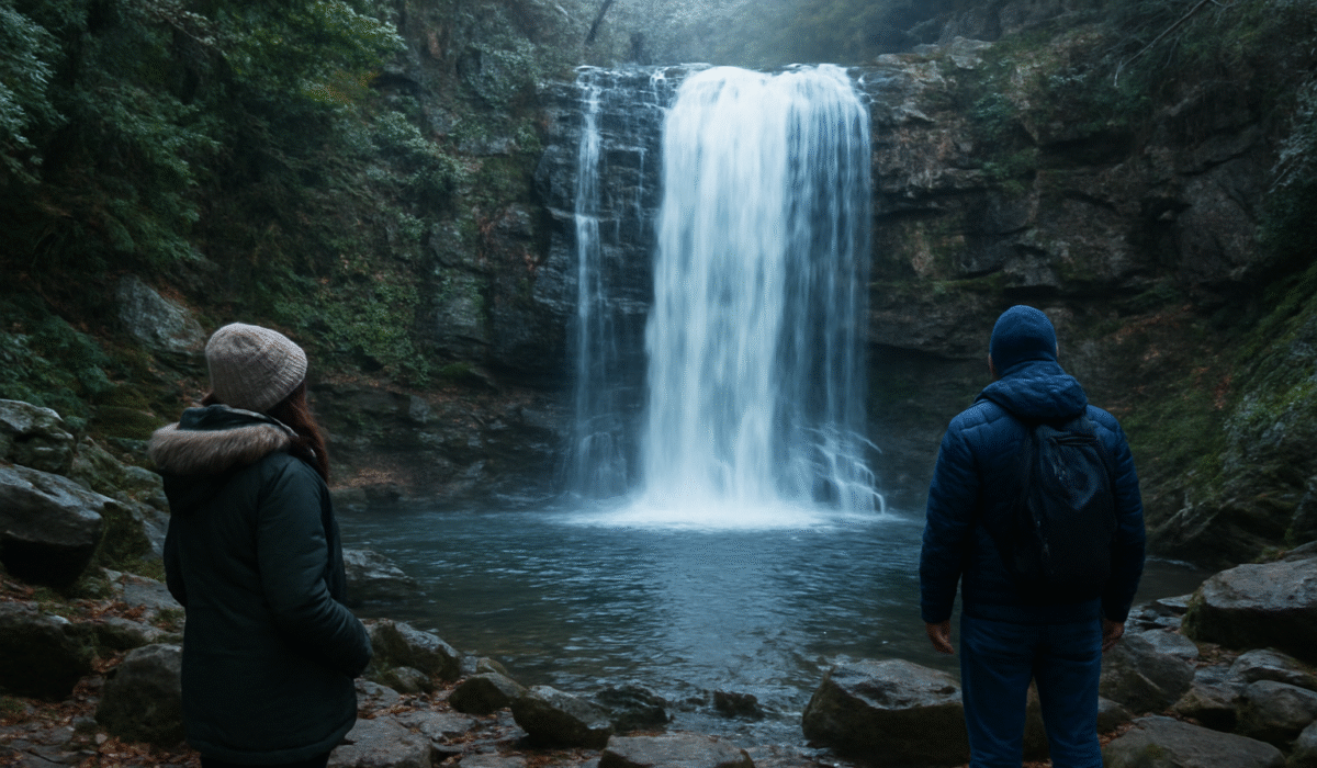 Bee Fall Pachmarhi in December cold weather
