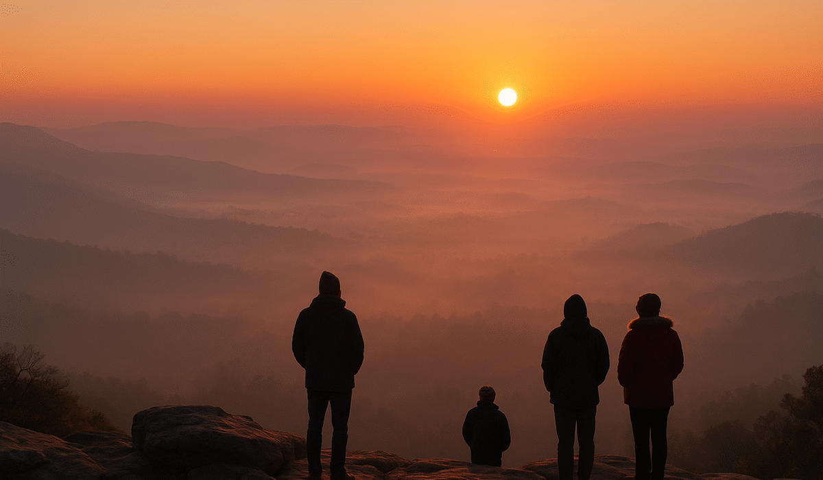 Pachmarhi winter sunrise at Dhoopgarh