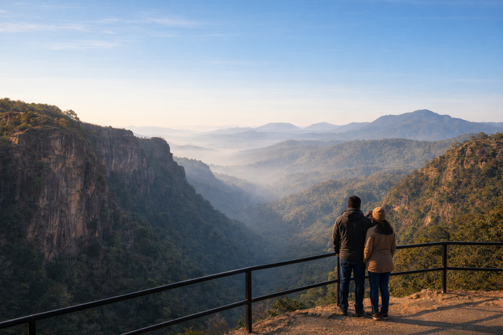 Sunrise & Sunset Points in Pachmarhi During Winter